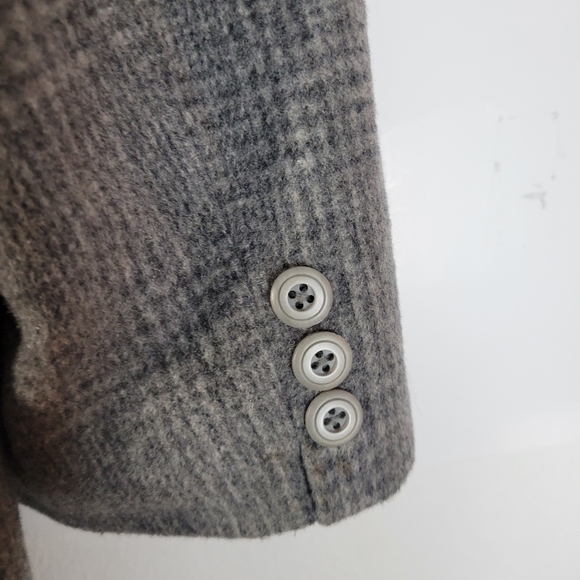 Mens Han Kook Wool Gray Plaid Wool 2 button Blazer Sleeve 29" Back Length 28.5 - Picture 7 of 12